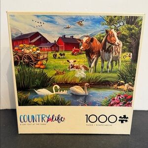 Country Life A Day Out At The Farm 1000 pc jigsaw puzzle SALE🔴3/$25